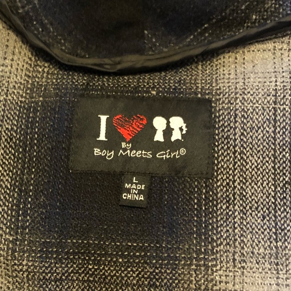 Navy Blue and Gray Sweater Jacket - Picture 12 of 13